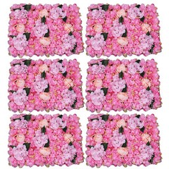 6Pcs Artificial Flower Wall Panels 60*40cm Floral Backdrop Wedding Party Decor