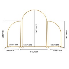 Metal Arch Backdrop Stand DIY Fun Wedding Arch Stand Set of 3 (1.6m/2.2m/1.6m)