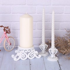Rozrety Unity Candle Holder – Candles Stand for Wedding Ceremony White