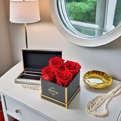 Changshunqi Forever Flowers, Preserved Roses in a Box, Eternal Rose Red