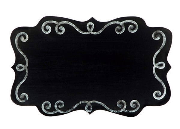 SCROLLED EDGE CHALKBOARD SIGN 10.75 x 17 INCHES FOR WEDDING VENUE Decorations