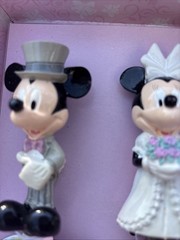 Vintage Disney Store Mickey & Minnie Mouse Wedding Cake Server & Knife Set