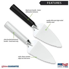 R120 Cutlery Serrated Pie Server 4.13×2.38 Inch Stainless Face Silver
