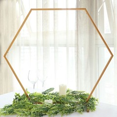 24″ GOLD Geometric Metal Flower FRAME Hexagon Table Arch Centerpiece Party Event
