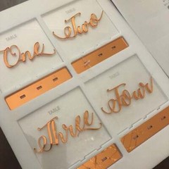 Clear Acrylic Wedding Table Numbers Calligraphy Freestanding Luxury Centerpieces