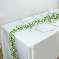 6 ft WHITE GREEN Silk Baby Breath Artificial Flower GARLAND Party Decorations