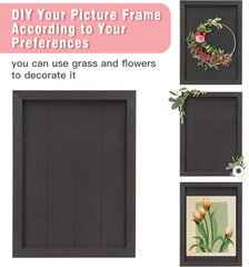 Solid Wood Wedding Guest Book Alternative – Rustic Drop Top Picture Frame Sign w