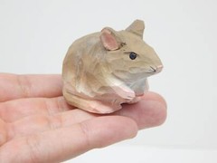 Mouse Cake Top Bride Groom Love Barn Wedding Engagement Carved Wood Statue Rat