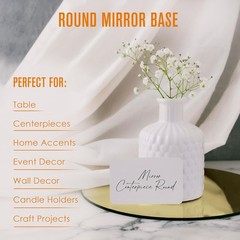 Houseables Gold Mirror Centerpieces For Tables, Round Mirrors For Centerpieces