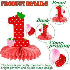 Berry Sweet One Honeycomb Centerpieces First Birthday Table Multicolor