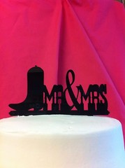 Western Boot MR & MRS Wedding Cake Topper MADE In USA…..Ships from USA