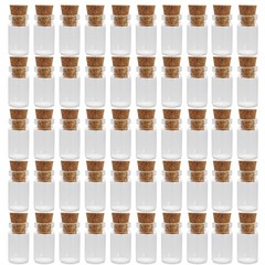 Clear Glass Jars Bottles 50 Pack Mini, Tiny, Cork Stoppers, Arts &