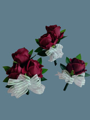 Hand Made pin on Corsage and boutonniere Set