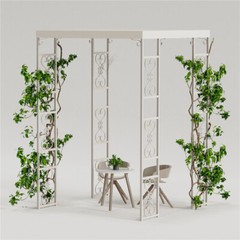 French Style Garden Arch Arbor Trellis Wedding Lawn Metal Gazebo Pergola Pavilio