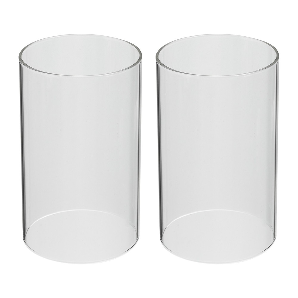 2Pcs 3″x4″ Open Ended Glass Candle Holders High Borosilicate Glass Chimney Clear