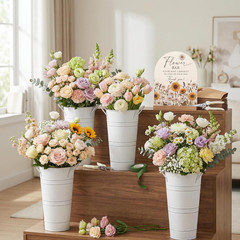47PCS Flower Bar Buckets Set, Bloom Bar Supplies with Buckets, Wooden Sign, Kraf