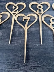 1-10 Numbers Wood Signs Wedding Heart Table Number Wooden Table Numbers Rustic