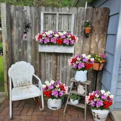 4 Pcs Artificial Flowers for Outdoors UV Resistant Silk Impatiens and