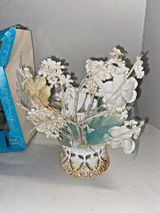 Vintage 1950’s Hand Painted Coast Novelty Wedding Cake Couple Topper W/Orig Box