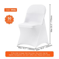 Uimoso 50PCS White Stretch Spandex Chair Covers for Weddings,Parties, and Dining