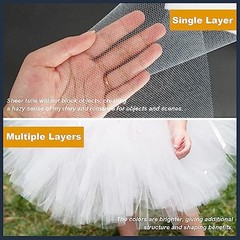 Tulle Fabric Roll 6 Inch by 100 Yards (300 ft) Tulle 6″ x 100 Yards White