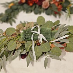 Ling’s Moment Fall Floral Swags Garlands Autumn Wedding Burgundy Rose Berries