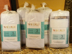 Waverly White Tulle w/Green Glitter 4 pkgs. + 1 Free (each 3 yd. pkg. 108″x54″)
