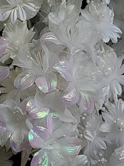 Wedding Floral Bundle Of 32 Pieces/white/Ivory/Iridescent/Picks/Stems/Flower/Lot