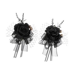 Black gothic corsage wrist accessory for Halloween outfit styling