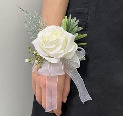 Rose Wrist Corsage Bracelet Boutonniere Set 2 Pack Wedding Flowers