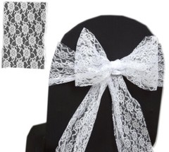 50 Lace Chair Sashes Bows Ties Wedding Engagement B’day Party Décor – FREE SHIP