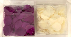 Lot of 2 Boxes Wedding Event Flower Petals Purple Ivory His & Hers Hobby Lobby