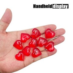 200pcs 3D Red Acrylic Heart Decorations, 22 mm Acrylic Hearts Red-22mm-200pcs