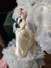 Vintage -1980 Coast Novelty – Made in New Zealand- Wedding Cake Topper w/ Heart