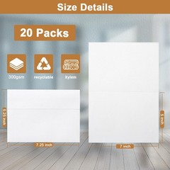 Silunkia White Blank Greeting Cards with Envelopes 5 x 7 Heavyweight Folded W…
