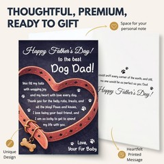 Dog Dad Fathers Day Card, Heartfelt Father Day Greeting Cards from Dog with S…