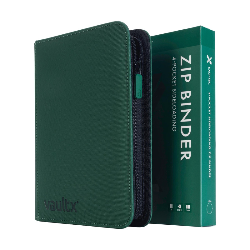 Vault X 4 Pocket Zip Binder 160 Cards Exo-Tec Material 20 Side-Loading Pages