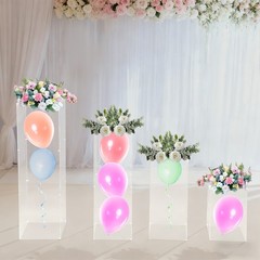 4Pcs Clear Acrylic Pedestal Stands, Display Pedestal for Floral & Cake Display