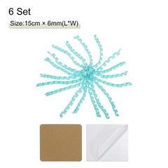 6 Count 6″ Large Curly Bows for Gift Wrapping Curling Ribbon Light Blue