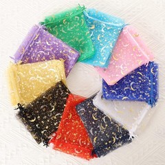 100 Luxurious Moon Star Organza Gift Bags – Ideal for Weddings & Special Events