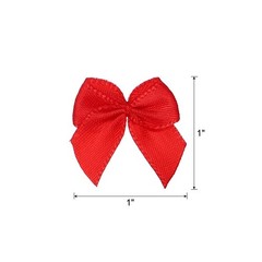 100Pcs Mini Ribbon Bow 1″ Fabric Satin Ribbon Flower Bows for Craft DIY Red