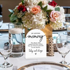 In Loving Memory Wedding Sign Modern Calligraphy Acrylic White Wedding Memory