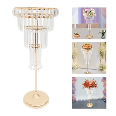 Elegant Gold Flower Stand, 4-Tier Wedding Centerpiece, Versatile Display