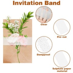 200Pcs Invitation Belly Bands, Clear Vellum 31x4cm/12.2×1.57in, 200pcs