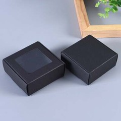 500x Clear Window Kraft White Black Paper Gift Boxes Favor Boxes Product Packing