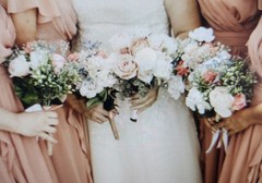 Wedding Floral Bridal Bouquets- Set of 4 Handmade
