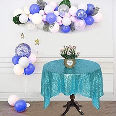 Sequin Tablecloth 50″ x 50″ Small Square Sparkly 50″ x 50″ (Square) Turquoise
