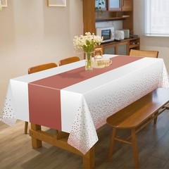 OHOME 4 Pack Disposable Plastic Table Cloths,White and Rose Gold Rectangle Table