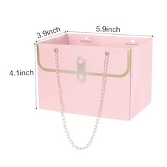 6pcs Flower Paper Gift Box Bouquet Storage Bucket Handbag white,pink,black