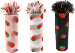 Shiny Strawberry Glitter Tulle Rolls 6 Inch X 10 Yards Pink for Table Runner